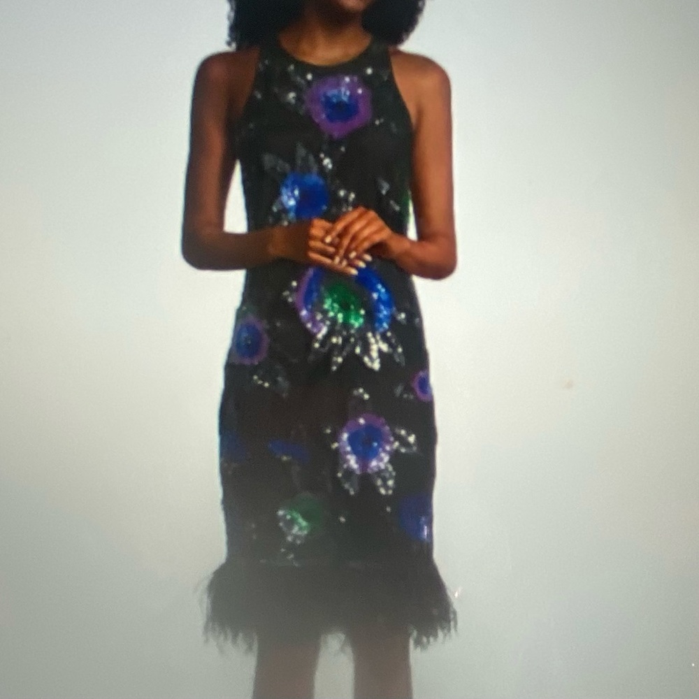 Ungaro women’s embellished feather cocktail dress